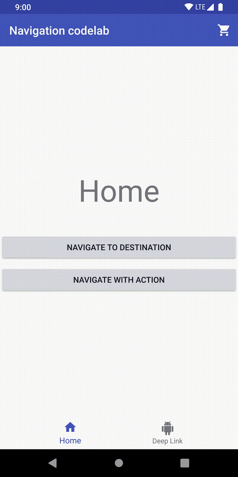 Animation of the app From Home user clicks on Navigation to destination and navigates to step one.