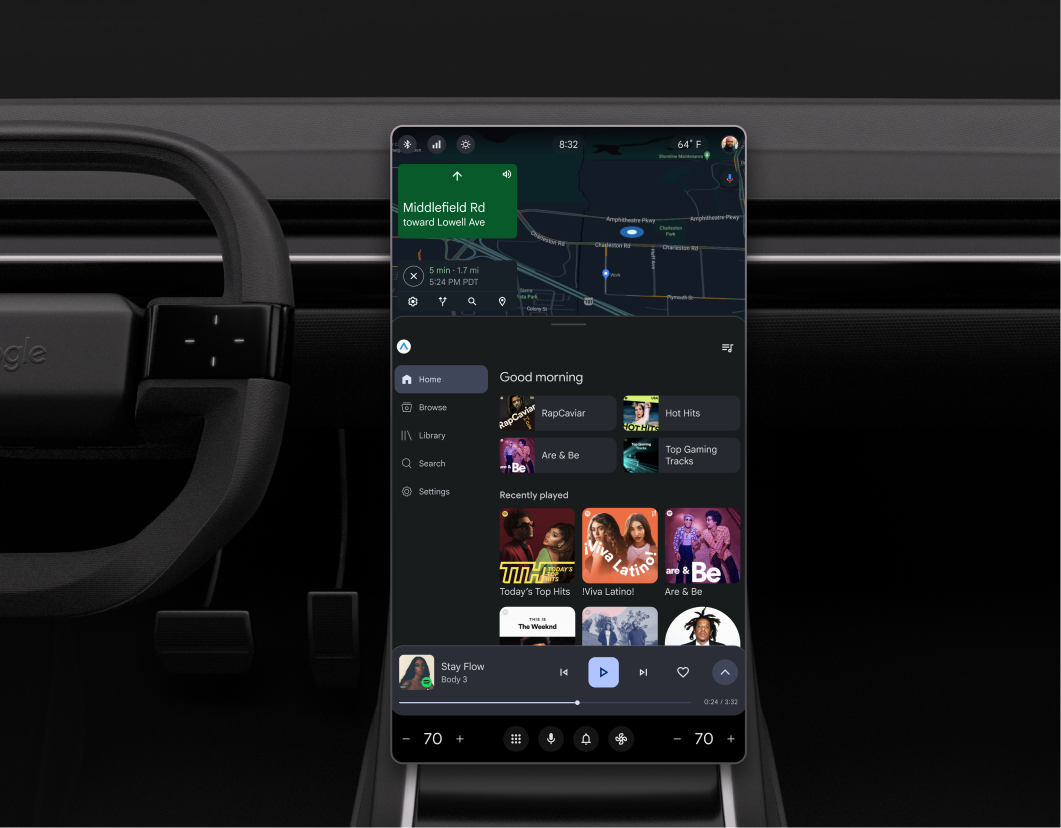 Browsing view example in portrait mode