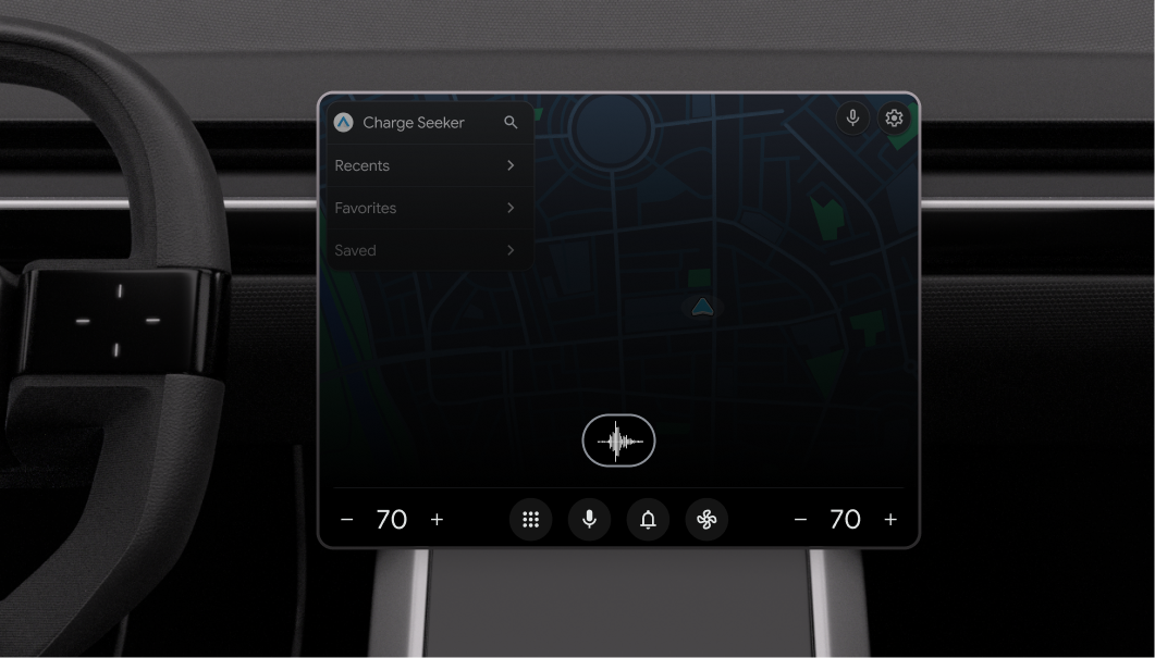 Navigation template with voice input icon
