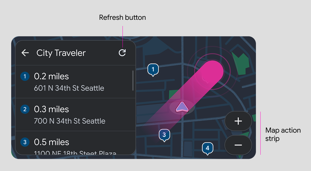 Mock-up of interactive map