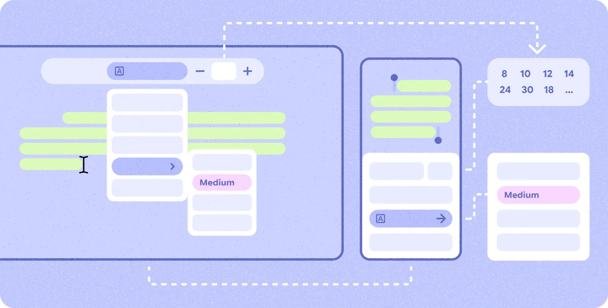 App wireframe adapt across
sizes.
