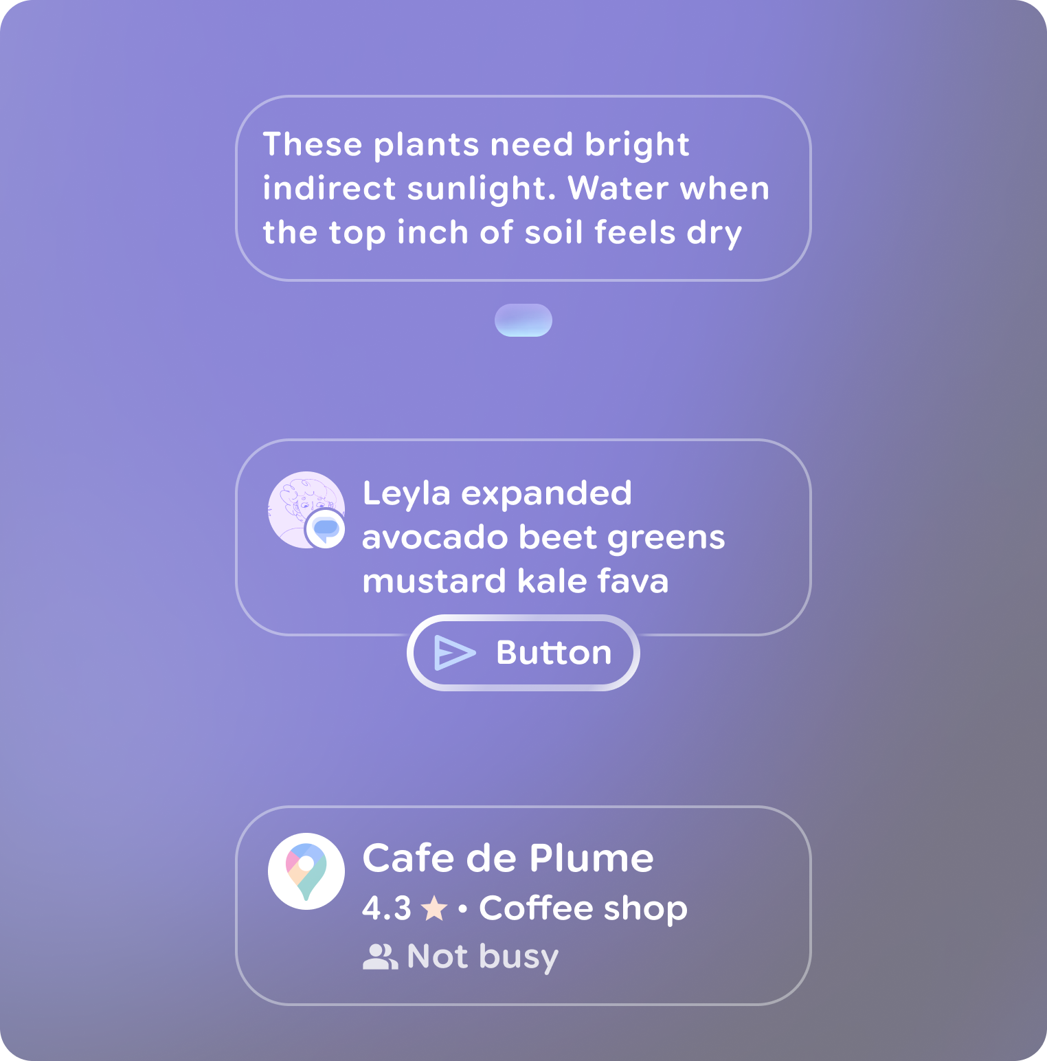 Design elements should be anchored to the bottom of the
frame.