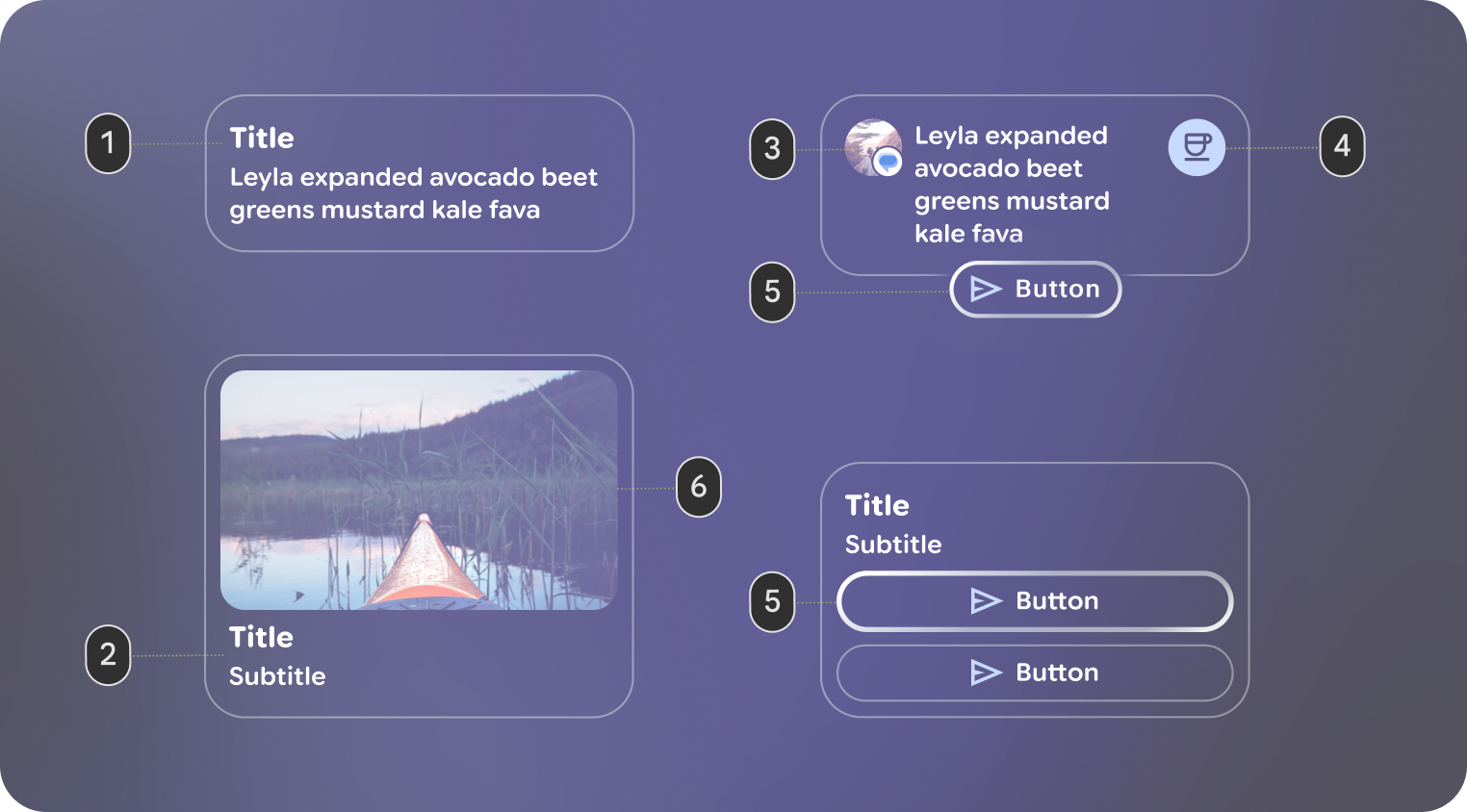 Design elements should be anchored to the bottom of the
frame.