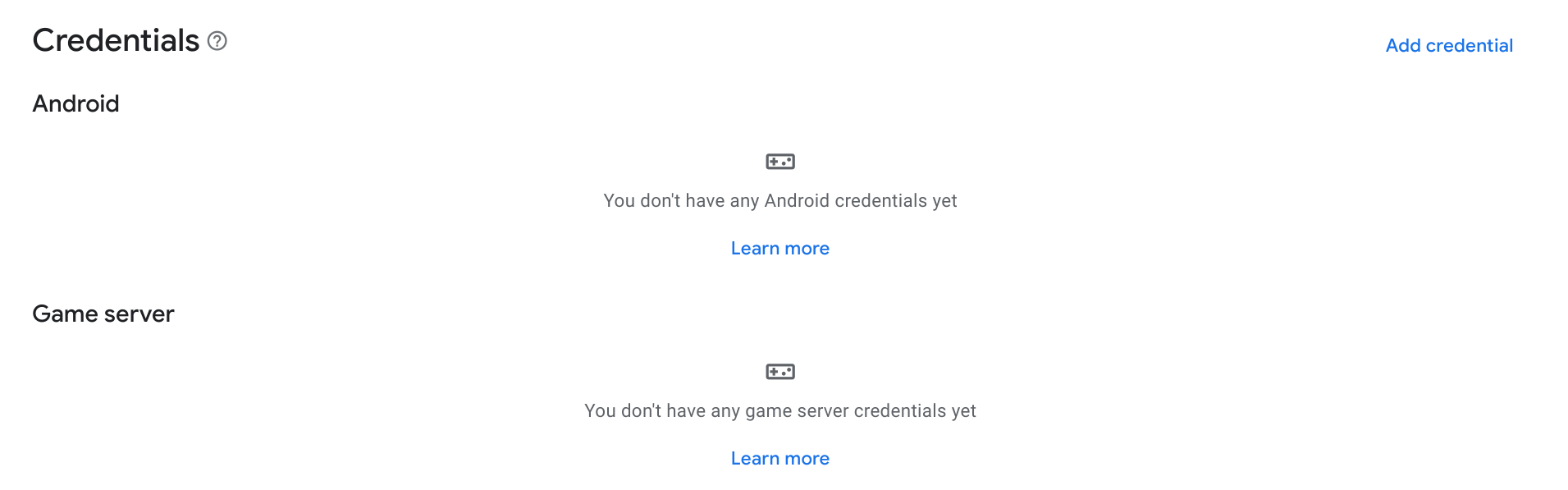 Creating a credential  after successful configuration