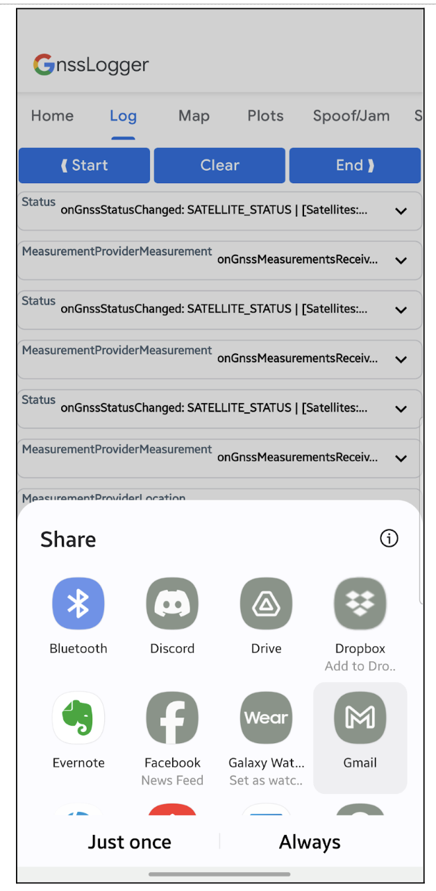 A dialog showing sharing options