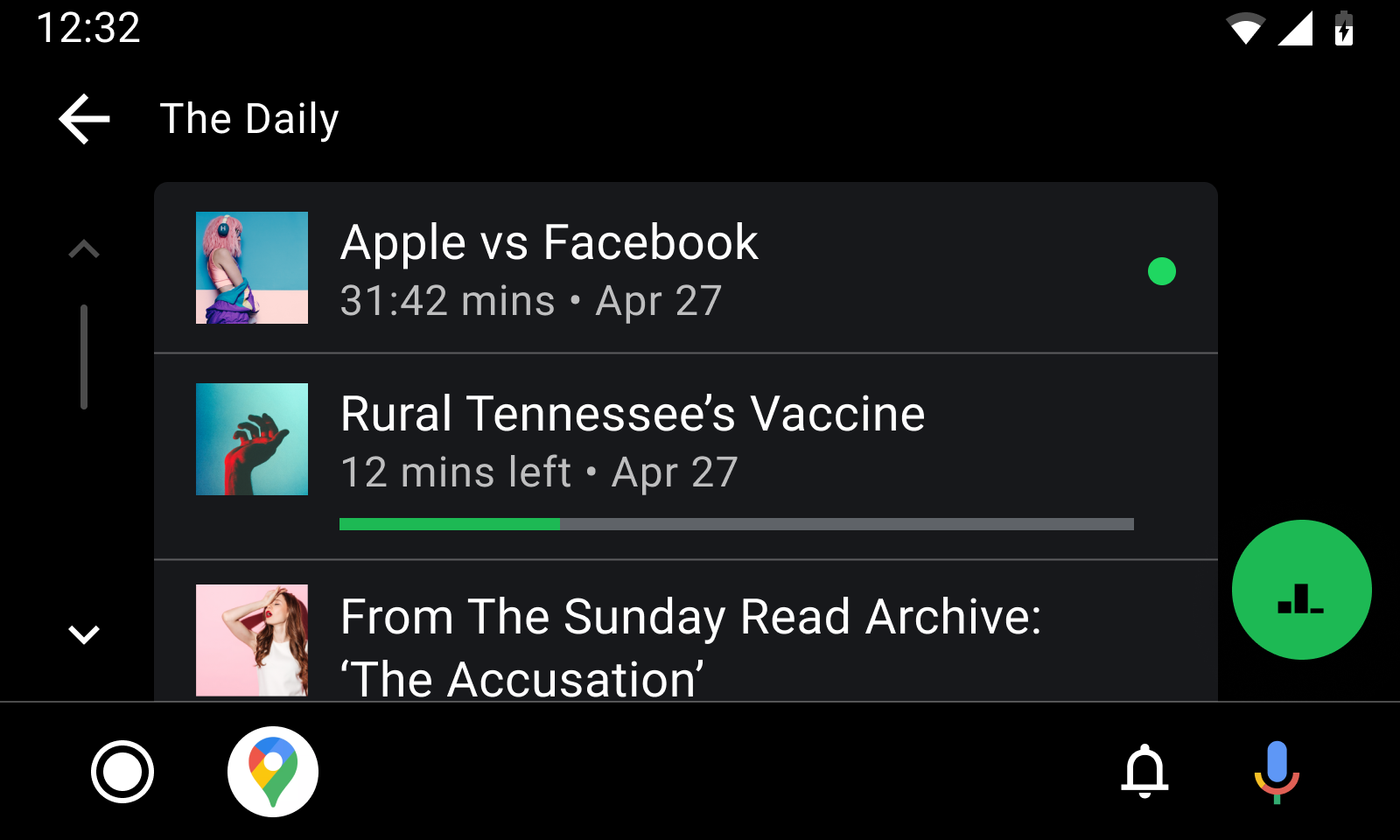 Browse view for unplayed content.