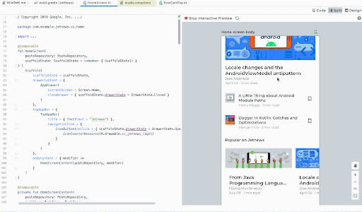 Interactive preview UI