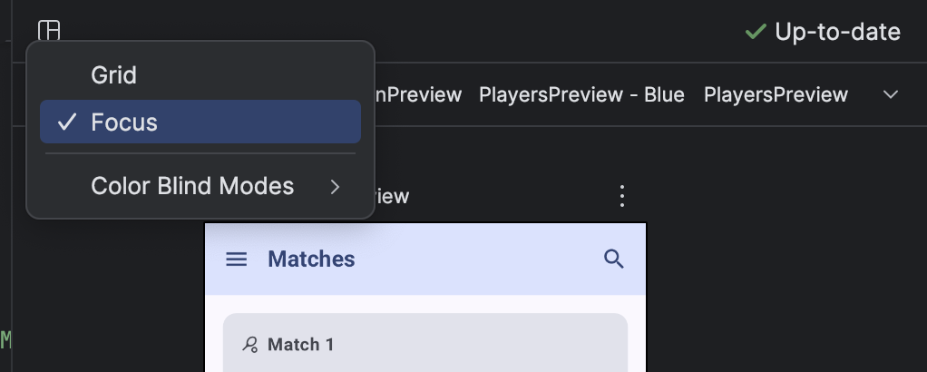 Compose Preview Focus mode