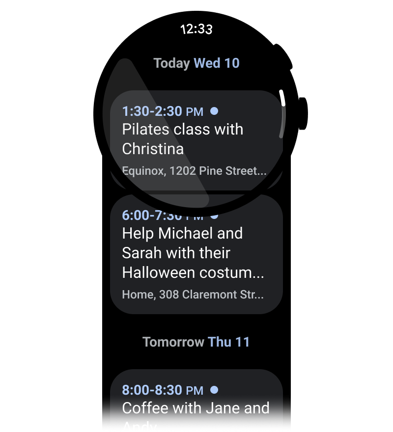 Example of Button column layout