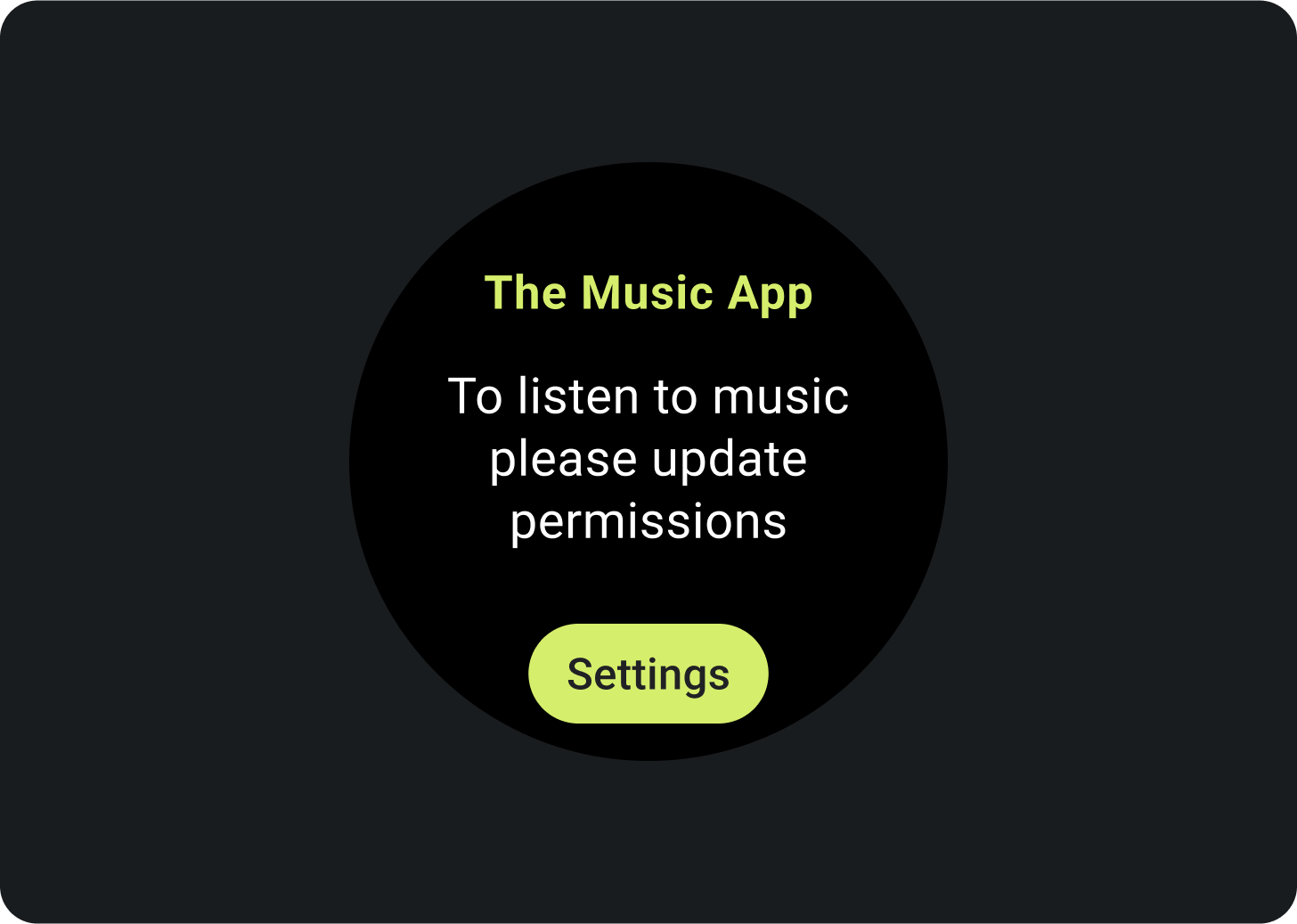 Example of error/permission empty state